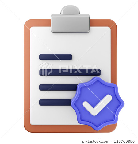 3d verification check mark approve file report 125769896