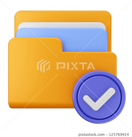 3d verification check mark approve folder 3d verification check mark approve folder 125769914
