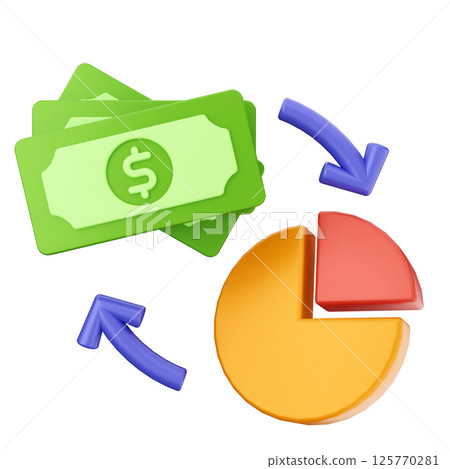 3d money investment icon 3d money investment icon 125770281