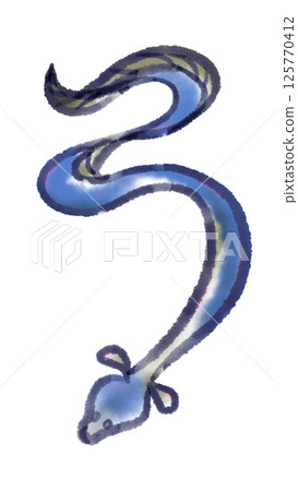 鰻魚插圖（水彩畫） 125770412
