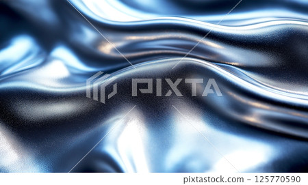 Silver aluminum Metallic fabric texture background. Intense highlight. 125770590