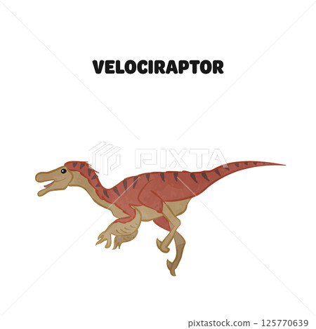 Cute Velociraptor illustration 01 125770639