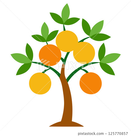 Orange Tree Icon Minimalist Citrus Illustration for Eco Friendly Branding and Organic Product Design Orange Tree Icon Minimalist Citrus Illustration for Eco Friendly Branding and Organic Product Design 125770857