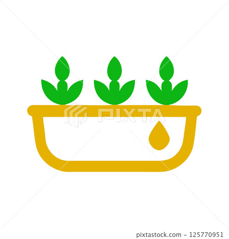 Minimalist Potted Lavender Plant Icon Elegant Floral Illustration for Wellness and Eco Friendly Designs 125770951
