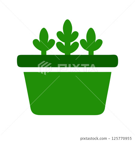 Minimalist Potted Lavender Plant Icon Elegant Floral Illustration for Wellness and Eco Friendly Designs 125770955