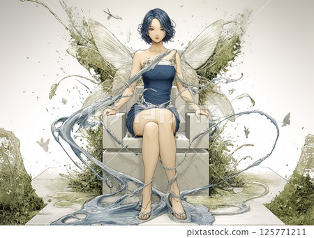 史萊姆妖精插畫素材 125771211