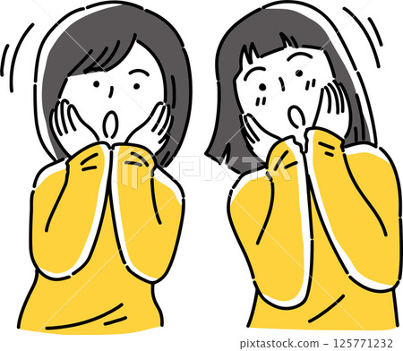 Two cute and surprised women Two cute and surprised women 125771232