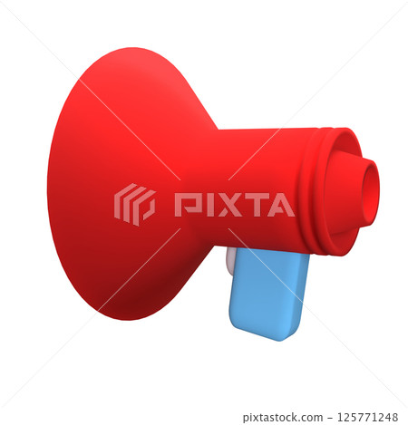 The Mega phone png image for Media or podcast concept 3d Rendering. 125771248