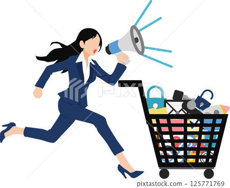 女商人銷售的插圖 女商人銷售的插圖 125771769