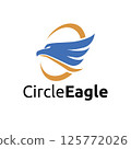 Circle Eagle Hawk Falcon Bird Animal Head Mascot Business Logo Template 125772026