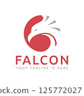 Circle Eagle Hawk Falcon Bird Animal Head Mascot Negative Space Business Logo Template 125772027