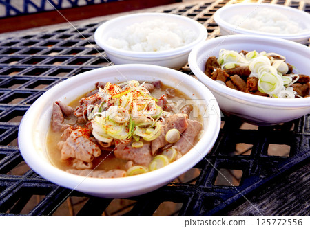 Joshu specialty, stewed offal, grilled offal, with rice, B-grade gourmet Joshu specialty, stewed offal, grilled offal, with rice, B-grade gourmet 125772556
