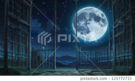 Game background: A watchtower with defensive walls of a fantasy castle Game background: A watchtower with defensive walls of a fantasy castle 125772715