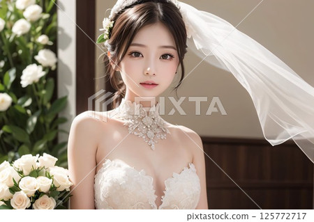 bride in white wedding dress bride in white wedding dress 125772717