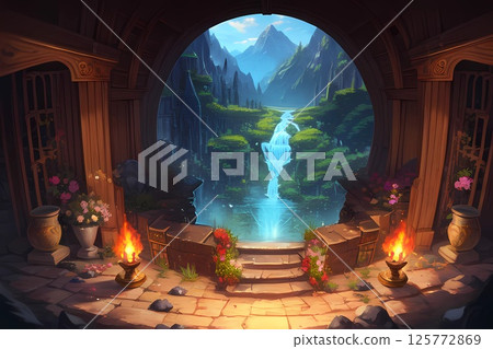 遊戲背景：位於地下城深處的通往異世界的傳送室 125772869