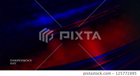 Festive abstract illustration with wavy American flag element 125772895