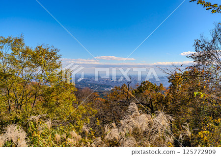 A spectacular panoramic view from the Kasumidai Observatory in Mount Takao, Tokyo A spectacular panoramic view from the Kasumidai Observatory in Mount Takao, Tokyo 125772909