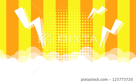abstract yellow and orange color with white cloud and dots decoration abstract yellow and orange color with white cloud and dots decoration 125773720