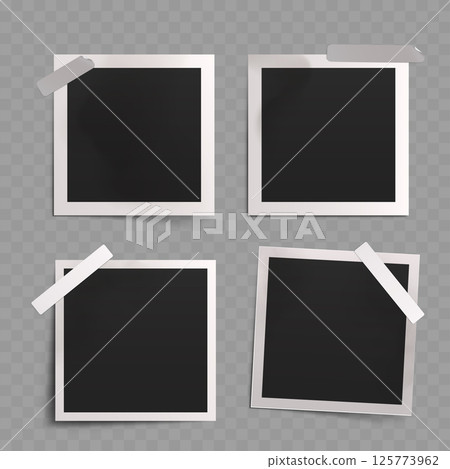 Polaroid Frames with Tape Vector 125773962