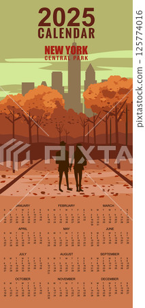 Monthly 2025 Calendar New York Central Park Poster 125774016