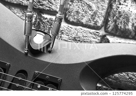 Electric guitar,cord with jacks for connection,picks Electric guitar,cord with jacks for connection,picks 125774295