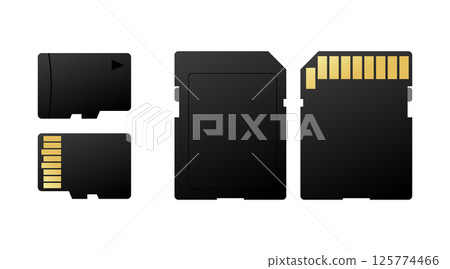 Memory cards of different sizes and formats 125774466