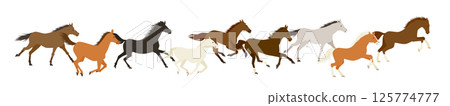 Nine running horses 125774777