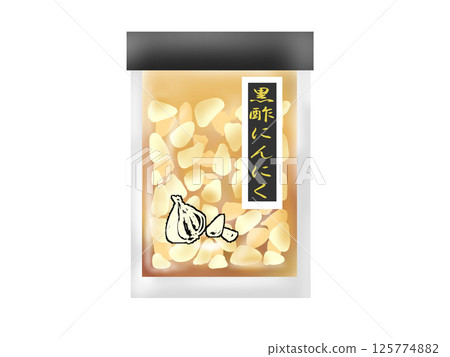 黑醋蒜手繪插圖 125774882