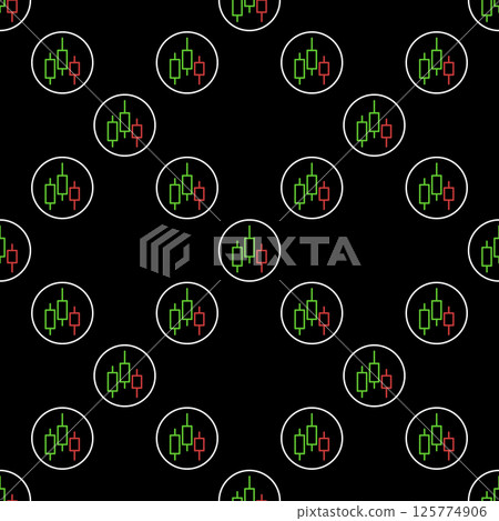 Circle with candlestick pattern vector selling financial derivatives thin line seamless pattern Circle with candlestick pattern vector selling financial derivatives thin line seamless pattern 125774906