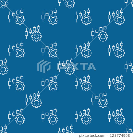 Cog Wheel and candlestick pattern vector settings thin line seamless pattern Cog Wheel and candlestick pattern vector settings thin line seamless pattern 125774908