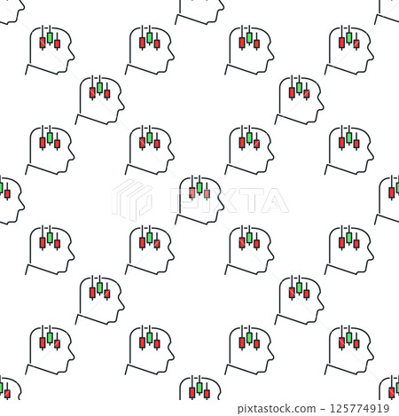 Human Head with Candlestick Chart vector colored seamless pattern Human Head with Candlestick Chart vector colored seamless pattern 125774919