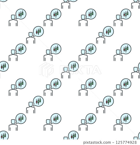 Man talking about trading vector colored seamless pattern 125774928