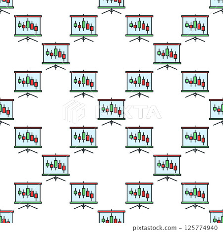 Trading Presentation vector colored seamless pattern 125774940