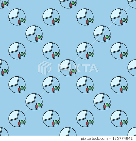 Trading Pie Chart vector financial statistics colored seamless pattern Trading Pie Chart vector financial statistics colored seamless pattern 125774941