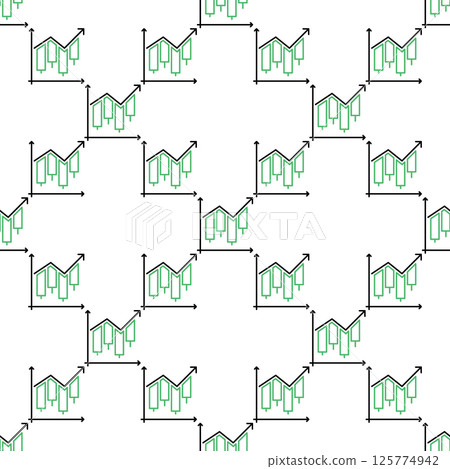Uprising Candlestick Pattern vector Electronic trading thin line seamless pattern Uprising Candlestick Pattern vector Electronic trading thin line seamless pattern 125774942
