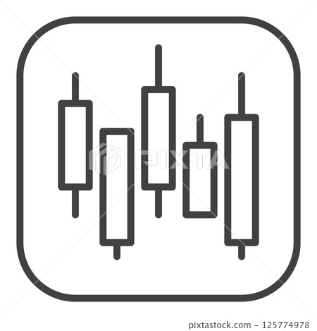 Candlestick chart vector buying cryptocurrencies minimal linear icon or logo element 125774978