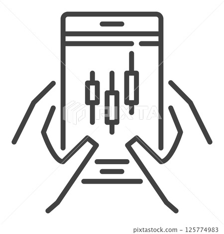 Candlestick Pattern on smartphone screen vector mobile trading icon or symbol in outline style Candlestick Pattern on smartphone screen vector mobile trading icon or symbol in outline style 125774983