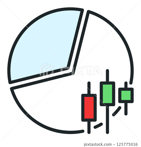Trading Pie Chart vector financial statistics colored icon or sign 125775016