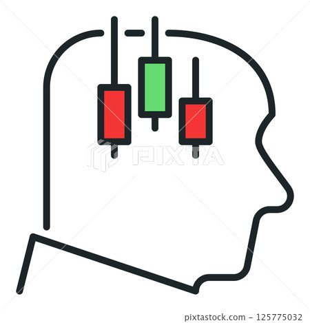 Human Head with Candlestick Chart vector colored icon or logo element Human Head with Candlestick Chart vector colored icon or logo element 125775032