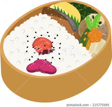 Yellowtail teriyaki bento 125775095