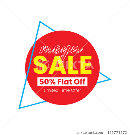Big Sale Tag. Special offer, big sale, discount, best price, mega sale tag. Mega Sale Tag. Vector Illustration 125775372