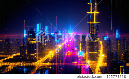 Cityscape seen from skyscrapers 125775538