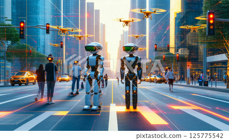 People crossing a footbridge People crossing a footbridge 125775542