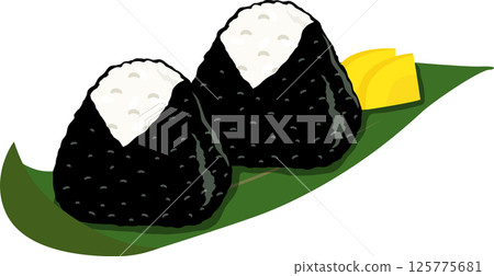 飯糰、竹葉、海苔卷 125775681