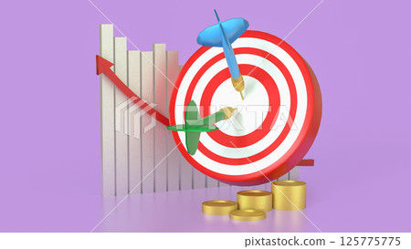 The Target and gold coins for Business concept 3d rendering. The Target and gold coins for Business concept 3d rendering. 125775775