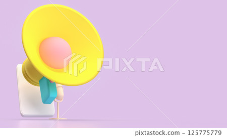 The Megaphone for Music or Media concept 3d Rendering. 125775779