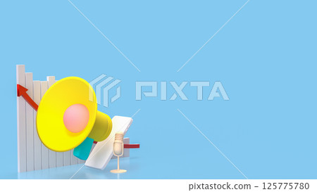 The Megaphone for Music or Media concept 3d Rendering. 125775780