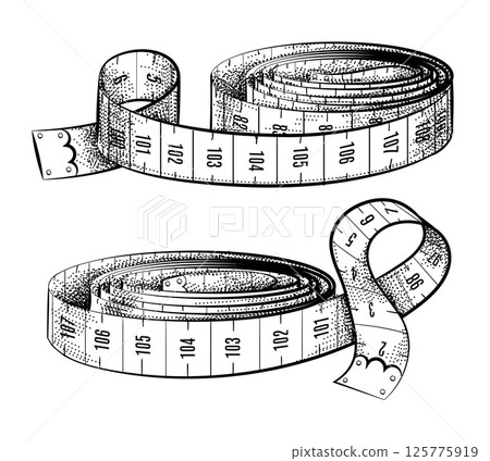 Engraving measurement tape with numbers Engraving measurement tape with numbers 125775919