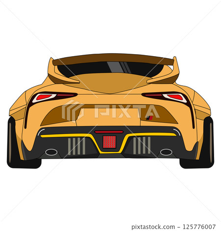 A rear view of a Cartoon japan tuned car. Vector illustration A rear view of a Cartoon japan tuned car. Vector illustration 125776007