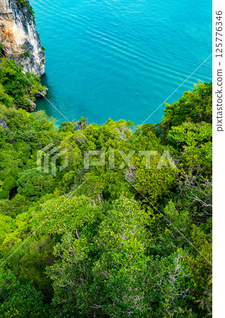 Koh Hong viewpoint landmark to see nature sea landscape andaman sea, Amazing view from view point of Koh Hong Krabi Thailand 125776346